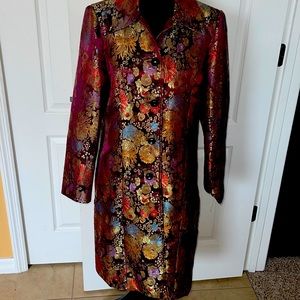 Asian inspired kneelength fully lined jacket/coat